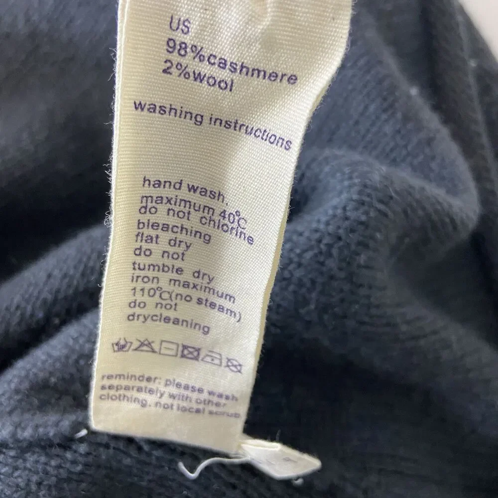 Siqin 98% Cashmere Cardigan Sweater Women’s Large Lagenlook Long Gray W/ Pockets - Picture 4 of 8